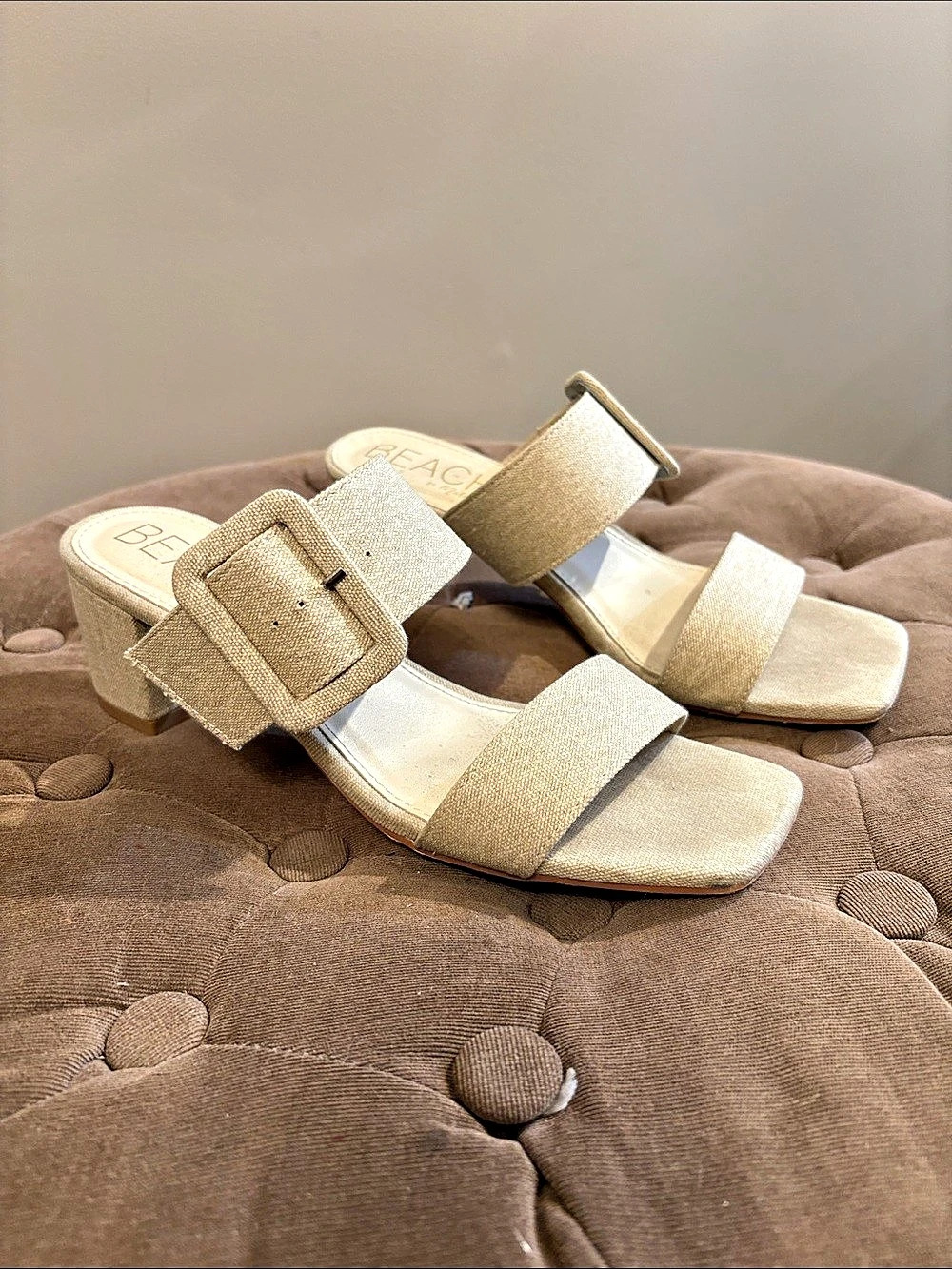 Beach by Matisse LAKELY Buckle Block Heel Sandals in Cream US 9M